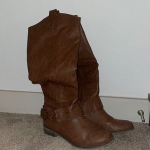 brown knee high boots